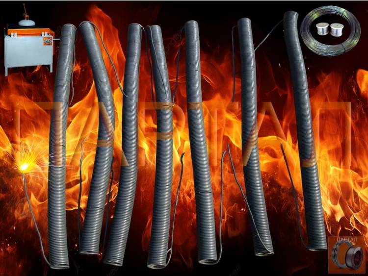 Спираль нагрева Ом сопротивления 26 кВт 380 В (проволока Ø 5,0 мм) Нихромовая спираль из сплава Х15Н60 для муфельных печей и закалочного оборудования от ПАРТАЛ