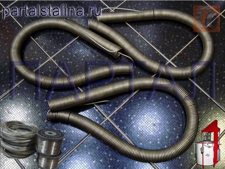 Открытый спиральный нагреватель сопротивления для печей от ПАРТАЛ. Марка Х15Н60 Ø проволоки 4,0 мм 19 кВт 380В. Изготовление спирали из нихрома (на заказ)