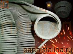 Элемент нагревательный нихромовый (спираль) для барабанной печи сопротивления, мощность 5.5 кВт, напряжение 380 В, марка нихрома Х15Н60, диаметр проволоки спирали 2.5 мм