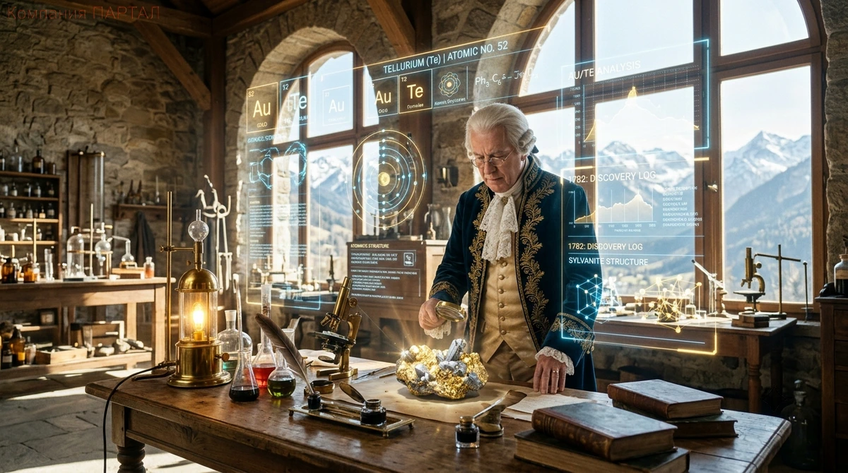 История открытия теллура Мюллер фон Райхенштайн руда сурьма