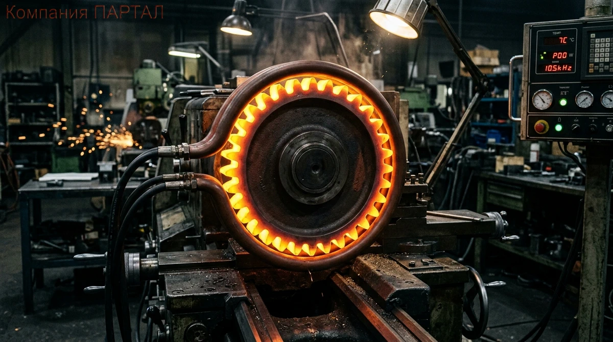 Индукционная установка твч поверхностная закалка зубчатых колес индуктор нагрев токами высокой частоты