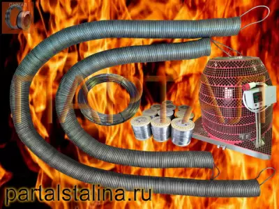 Спирали нихромовые Х15Н60 для большого тандыра (1,2–1,5 м): комплект мощностью 5,0 кВт (220 В) и 8,0 кВт (380 В) эконом вариант