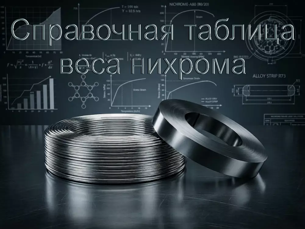 Таблица веса 1 метра нихрома Х20Н80 и Х15Н60: проволока и лента по ГОСТ 12766.1-90