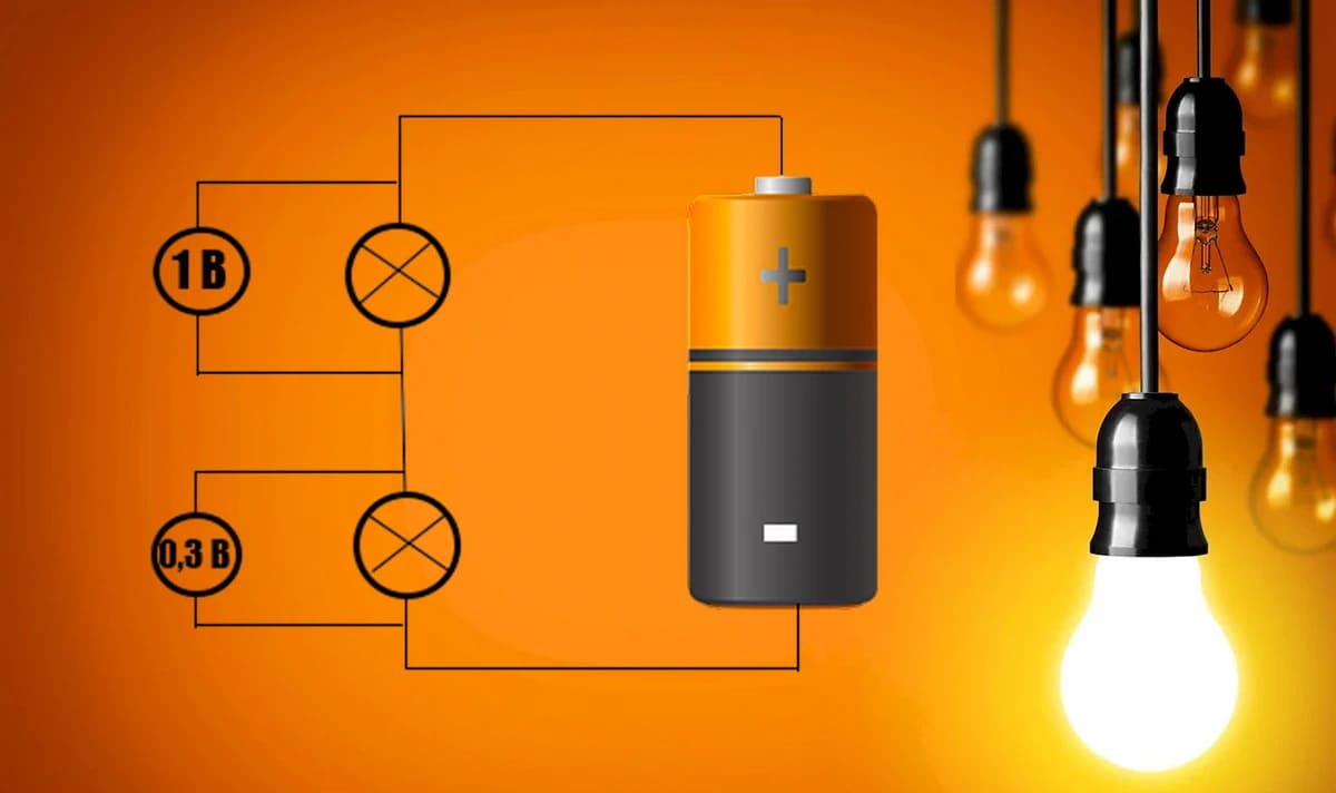 Эксперимент с батарейкой и лампочками: Смотрим на Вольты в жизни