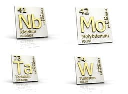 tungsten, tantalum, molybdenum, niobium